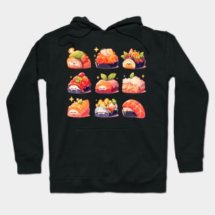 Cute Sushi Anime Food Pixel Art Hoodie